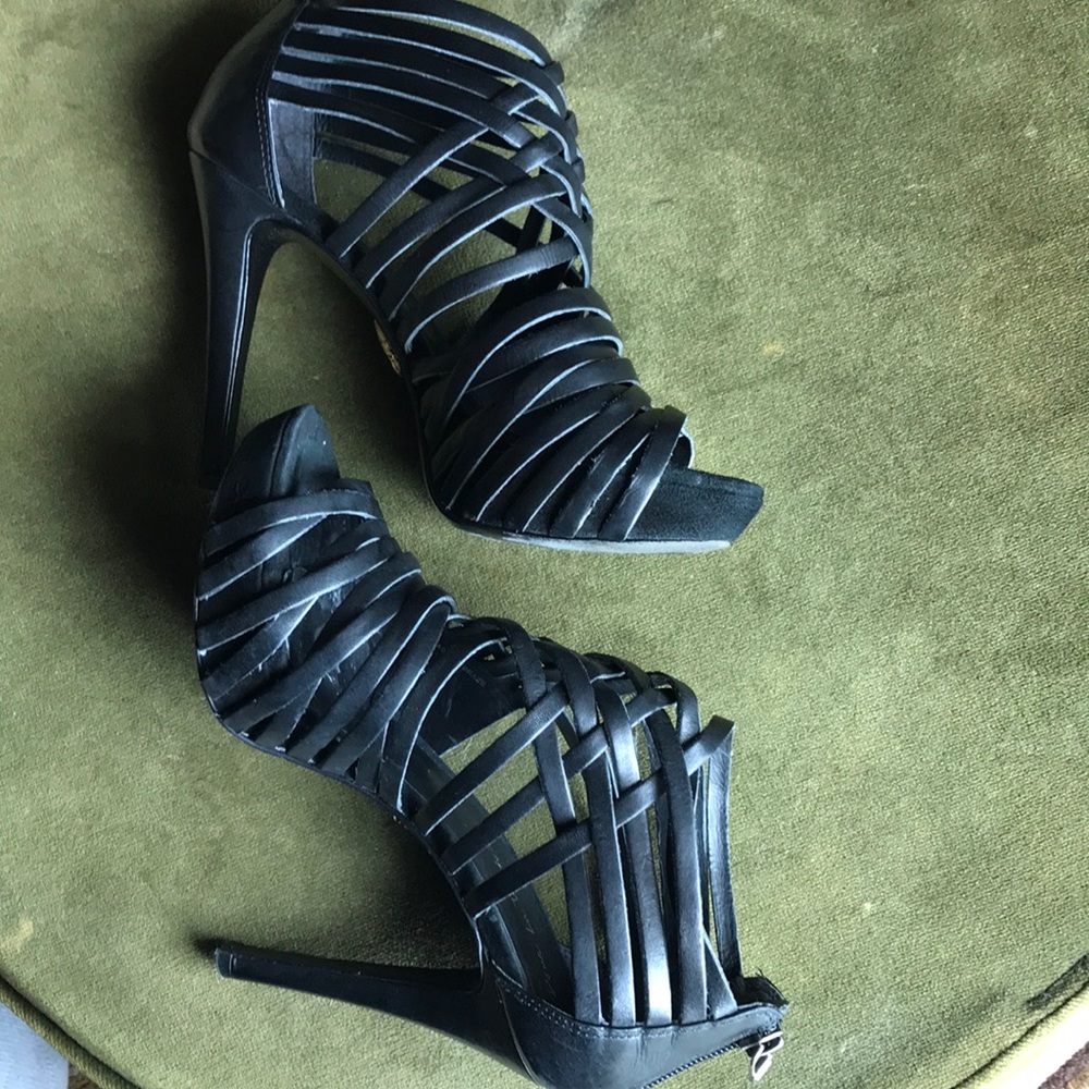 Pour la Victoire, strappy bootie heels, black, 7 - Picture 6 of 8